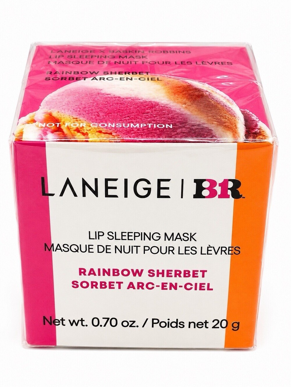 LANEIGE x Baskin Robbins Lip Sleeping Mask Rainbow Sherbet 20g Sealed Limited